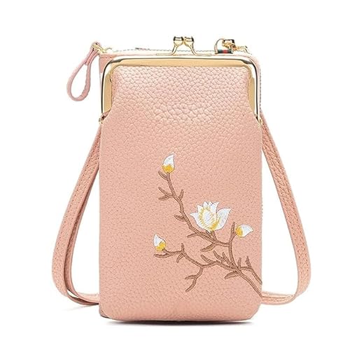 garhomtur Damen-Geldbörse mit Handyhalterung, PU-Leder, Mini-Clutch, für Reisen, Sport, Sommer, Wandern, rose von Generisch