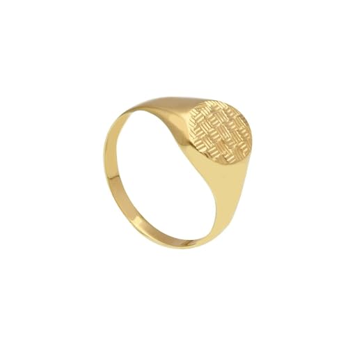 generico Ring aus Gelbgold, 18 Karat, 750, für Herren, Bandring, zentraler Kreis, flach, 8 mm., Goldfarben, Kein Edelstein von Generisch