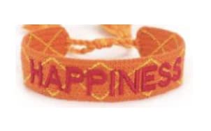 Generisch gewebtes Armband, Freundschaftsarmband, Webarmband, besticktes Armband (HAPPY orange) von Generisch