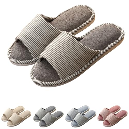 hausschuhe herren Hausschuhe Unisex Leise Gästehausschuhe Memory Foam Pantoffeln Winter Warme Home Silent Damenschuhe Waschbare Orthopädische Slippers Slip on Hallux Valgus Schuhe Rutschfeste Grau 39 von Generisch
