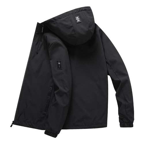 herren jacke, Softshelljacke für Herren, Wasserdicht Winddicht übergangsjacke Leichte Dünne Winterjacke Warme Windbreaker Funktionsjacke Outdoorjacke für Wandern Fahrrad Camping mit Fleece Innenseite von Generisch