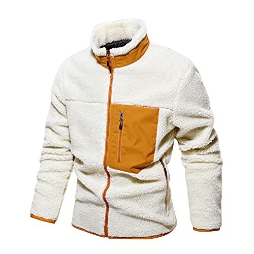 jacken für männer Sommer Jeans jacken für Herren Winter Sweatshirts für Herren dünn Langarm-T-Shirts für Männer leicht Pullover Herren Poloshirt Herren Langarm Beige-B 31.99 von Generisch