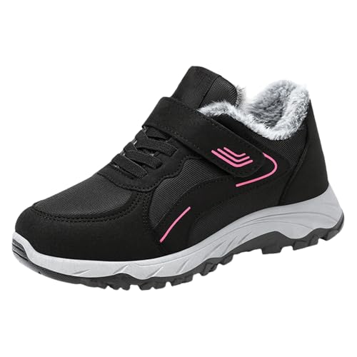 keilabsatz schuhe damen Winterschuhe Damen Slip In Wasserdicht Winterstiefel Warme Plush Schlupfstiefel Rutschfest Outdoorschuhe Wanderschuhe Winter Trekkingschuhe Schnürsenkel Walkingschuhe Pink 36 von Generisch