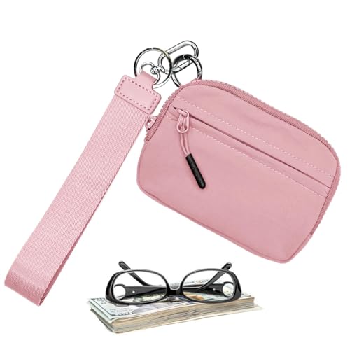 keychainss Pouch Wallet, keychainss Wallet Women - Zipper Card Case | Wristlet Pouch Keychai, Waterproof Nylon Key Ring Wallet, Compact keychainss Zip Bag with Hand Strap for Money Easy Access, rose keychainss Pouch Wallet, keychainss Wallet Women - Zipper Card Case | Wristlet Pouch Keychai, Waterproof Nylon Key Ring Wallet, Compact keychainss Zip Bag with Hand Strap for Money Easy Access, rose von Generisch