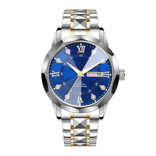 klassisch Herrenuhr Business Wear Luxusuhr Casual Edelstahl Kreative Herren Schwarze Uhr (C, One Size) von Generisch