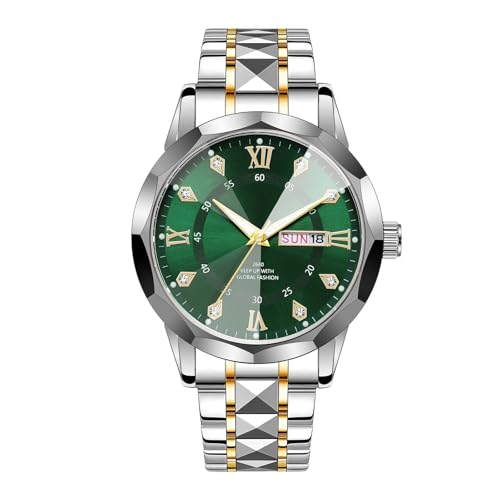 klassisch Herrenuhr Business Wear Luxusuhr Casual Edelstahl Kreative Herren Schwarze Uhr (D, One Size) von Generisch