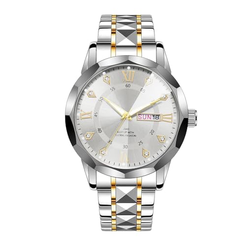 klassisch Herrenuhr Business Wear Luxusuhr Casual Edelstahl Kreative Herren Schwarze Uhr (E, One Size) von Generisch