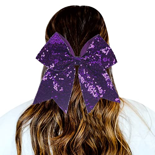 kopfbedeckung Damen Hüte Herren Mützen Caps 1 STÜCK Haargummis Gradient Pailletten Bowknot Kopfschmuck Seile Dekorationen Kopfschmuck Dekoration Haargummis Für Elastische (Dark Purple, One Size) von Generisch