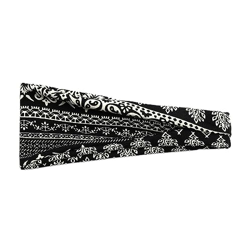 kopfbedeckung Damen Hüte Herren Mützen Caps Boho-Stirnbänder für Damen, modisches breites Stirnband, Yoga-Workout-Stirnbänder, Haar-Accessoires-Band Tenniszubehör Herren (Dark Gray, One Size) von Generisch