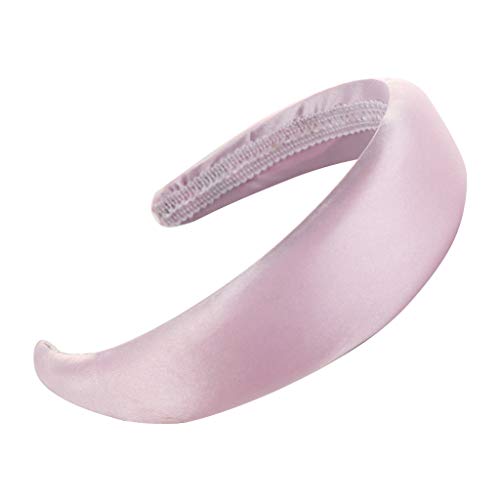 kopfbedeckung Damen Hüte Herren Mützen Caps Fashion Sponge Solid Satin Hairband Frauen Head Hoop Sweet Girls Hair Stirnband Stirnband Haarband Damen (Pink, One Size) von Generisch