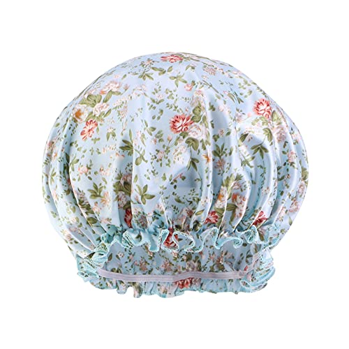 kopfbedeckung Damen Hüte Herren Mützen Caps Frauen Hut Mütze Haar Turban Wrap Turban Hüte Bad Duschhaube Badehut Haarschutz Duschhauben Squash Schläger Schutz (Blue, One Size) von Generisch