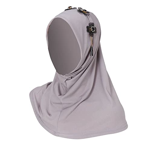 kopfbedeckung Damen Hüte Herren Mützen Caps Leicht zu tragender, weicher Hijab für Frauen, Hijab-Schal, Turbane, Gebetsschal, muslimische Abayas, Kleidung Klettersteigset Herren (Grey, One Size) von Generisch