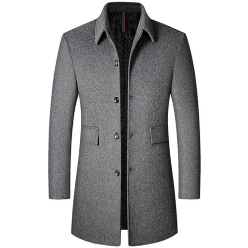 kurzmantel wolle,herren wollmantel,teddy - mantel,winter coat men,lederjacke herren gefüttert,cabanjacke herren,herren mantel grau,mäntel,lässige dicke jacke für männer,wintermantel herren lang warm von Generisch