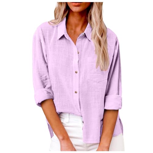 leinenbluse Damen hemdbluse jeanshemd leinenhemd Bluse weiß Safari Kleidung Hemd blusen & Tuniken für Sommer Boho italienische leinen flanellhemd musselin Weiss Sommerbluse Oberteil Shirt von Generisch
