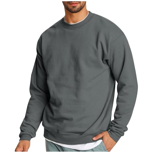 lustige Geschenke für männer Pullover Herren Winter Warm Fleecepullover Sweatshirt Ohne Kapuze Claasic Einfarbig Pulli Rundhals Winterpullover Langarm Sport Fleecepulli Thermal Gefüttert von Generisch