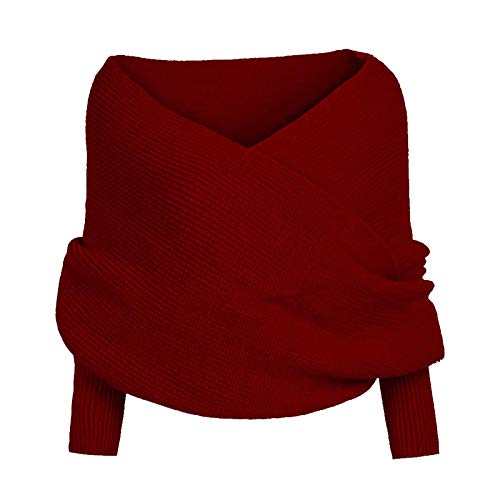 meine bestellungen, Schal Damen mit Ärmeln, Schal mit Ärmeln Strick Multifunktionaler Ärmelschal Wickelpullover Gestrickter Schultertuch, black friday angebote 2024 ab wann von Generisch