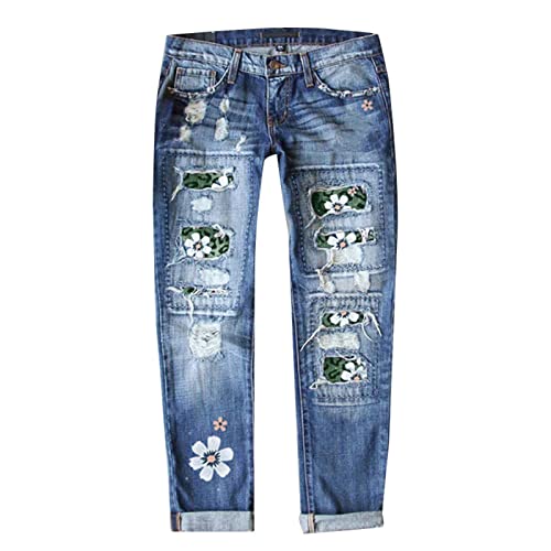 reiterhosen Damen vollbesatz New Jeans Album Hosen Damen Sommer lang Hosen Damen high Waist Baggy Jeans Damen Hosen Damen elegant Grün-F XXL 29.99 von Generisch