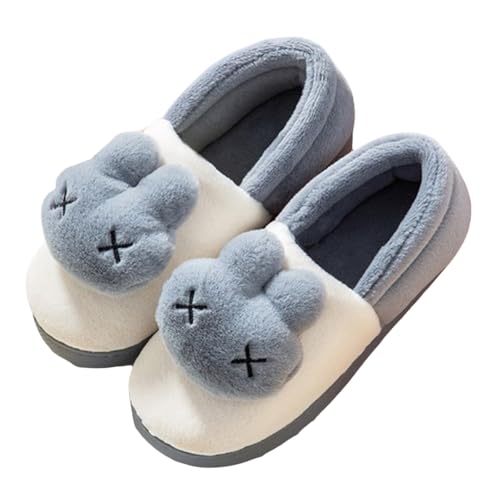 rutschfeste Schuhe Damen Küche und Winter-Paare Vollflächige Baumwollhausschuhe für Männer und Frauen mit dicken Sohlen Nicht warme Baumwollhausschuhe für den Damenschuhe Schwarz Elegant (Grey, 40) von Generisch