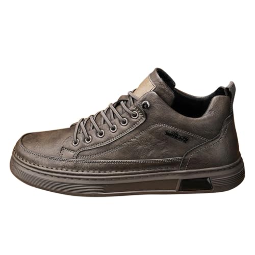 rutschfeste Sportschuhe Herren Sneaker Herren Hoher Schaft Fitnessschuhe Sportlich Turnschuhe Leder Freizeitschuhe Flache Sohle Wanderschuhe Bequeme Schlupfschuhe Mit Schnürsenkel Trianers von Generisch
