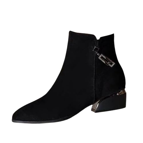 rutschfeste stiefel damen Damen Stiefel Winter Wasserdicht Mit Zipper Stiefeletten Wärme Kunstfell Gefüttert Bequem Reißverschluss Leicht gefüttert Schwarz von Generisch