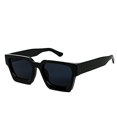 salazar.plus Sonnenbrille Dick Rechteckig Unisex 2 Farben Klotzig Damen Herren Brille (Schwarz) von Generisch