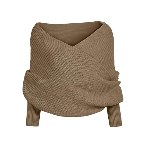 sale damen, Schal Damen mit Ärmeln, Schal mit Ärmeln Strick Multifunktionaler Ärmelschal Wickelpullover Gestrickter Schultertuch, angebote des tages heute blitzangebote von Generisch
