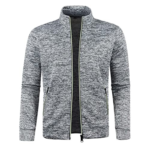 Sweatjacke Herren Kapuze Mit Reissverschluss Sportjacke Jacke Klassisch Stehkragen Trainingsjacke Strickjacke Mit Taschen Laufjacke Leichte Softshelljacke von Generisch