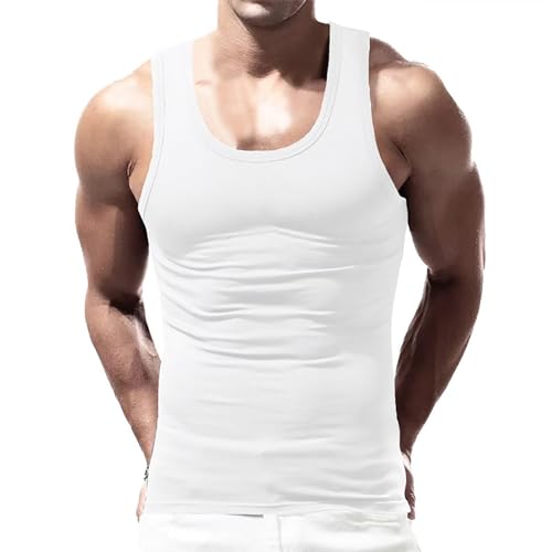 shirt slim fit herren tank top herren weiß fitness tank top herren weisses hemd männer tanktop herren sport ärmelloses shirt herren unterhemd herren hautfarben muscle shirt herren singlet von Generisch
