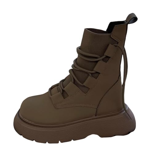 stiefeletten damen wasserdicht Stiefeletten Damen Wasserdicht Blockabsatz Wärme Gefüttert Winterstiefel Niederung Damenstiefel Leicht Weitschaft winterstiefel Grey von Generisch