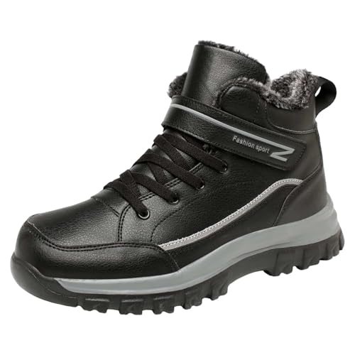stiefeletten damen wasserdicht Winterstiefel Damen Gefüttert Wasserdicht Mit Zipper Stiefeletten Wärme Plüsch Gefüttert Stiefel Bequem Rutschfest Damenstiefel Leicht wanderschuhe Schwarz von Generisch