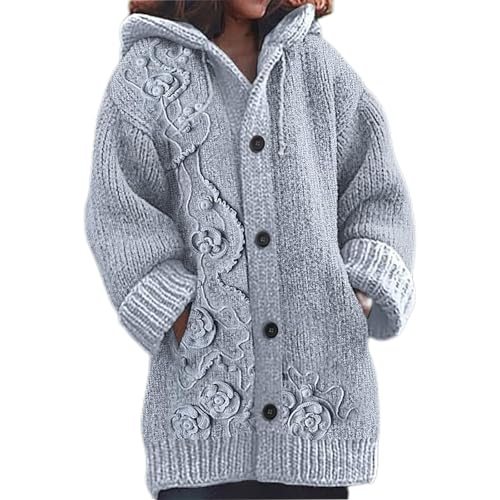 strickjacke beige damen kurz grobstrick Strickjacke Lang Herbst Strickpullover Norweger Winter Dicke Strickmantel Kaschmir Langarm Weihnachtspullover Muster Grobstrickjacke pullover für damen 3 xl von Generisch