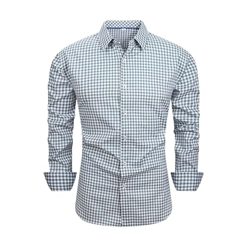 trachtenhemd herren kurzarm weiß grün slim fit stehkragen schwarz blau rot kariertes langarm, Trachtenhemd Herren Slim Fit - Oktoberfest Kariertes Hemd Outfit Langarm Grün M von Generisch