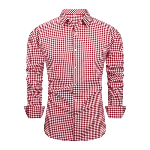 trachtenhemd herren weiß stehkragen leinen kurzarm langarm slim fit blau grün kariertes, Trachtenhemd Herren Slim Fit - Oktoberfest Kariertes Hemd Outfit Langarm Rot XS trachtenhemd herren weiß stehkragen leinen kurzarm langarm slim fit blau grün kariertes, Trachtenhemd Herren Slim Fit - Oktoberfest Kariertes Hemd Outfit Langarm Rot XS von Generisch