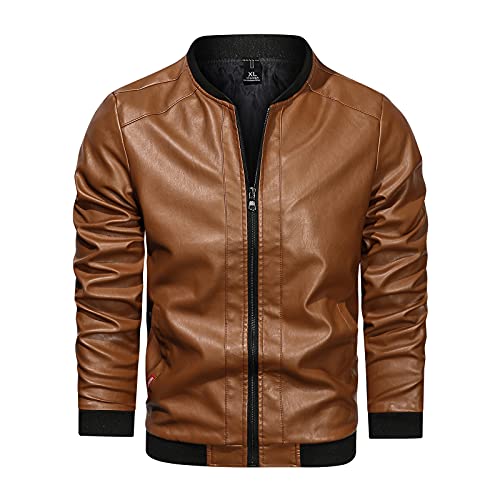 vintage leather jacket men brown oversized leather jacket men brown bikerjacke herren men lederjacke herren extra lange ärmel leder jacken für herren kurz bomberjacke herren rosa von Generisch