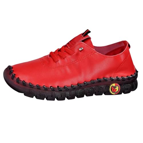 wasserdichte Wanderschuhe Damen Atmungsaktiv, Gewebt, Zum Spazierengehen, Slip-On-Schuhe Aus Schaumstoff, Fußgewölbeunterstützung, Hände, Slip-In-Sneakers (Red, 44) Schuhe Grau Barfußschuhe von Generisch