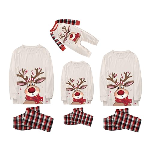 weihnachts pyjama set damen jugendliche, Weihnachts Pyjama Familie Set, Kuschelig Matching Schlafanzug Damen Herren Partner Baumwolle Christmas Pyjama Kinder Jungen Mädchen Familie Pyjamas Set von Generisch