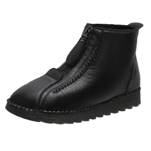 winter boots damen gefüttert Winterboots Damen Wasserdicht Halbhohe Stiefeletten Wärme Plüsch Gefüttert Stiefel Bequem Rutschfest Damenstiefel Leicht Langschaft winterstiefel wasserdicht Schwarz von Generisch