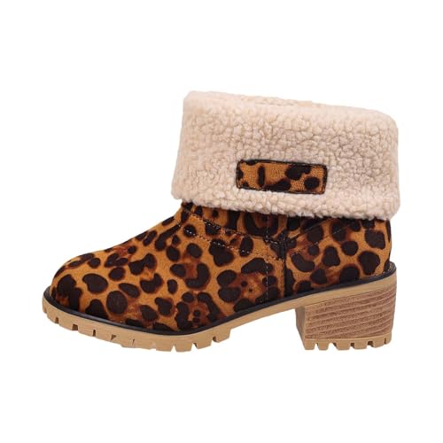 winterschuhe damen breiter fuß Winterstiefel Damen Wasserdicht Mit Zipper Stiefeletten Wärme Plüsch Gefüttert Stiefel Bequem Rutschfester Damenstiefel Leicht Langschaft winterstiefel Braun von Generisch