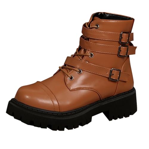 winterschuhe damen mit reißverschluss Damen Winterstiefel Wasserdicht Orthopädische Stiefeletten Wärme Kunstfell Gefüttert Stiefel Bequem Weitschaft Damenstiefel Leicht wanderschuhe Gelb von Generisch