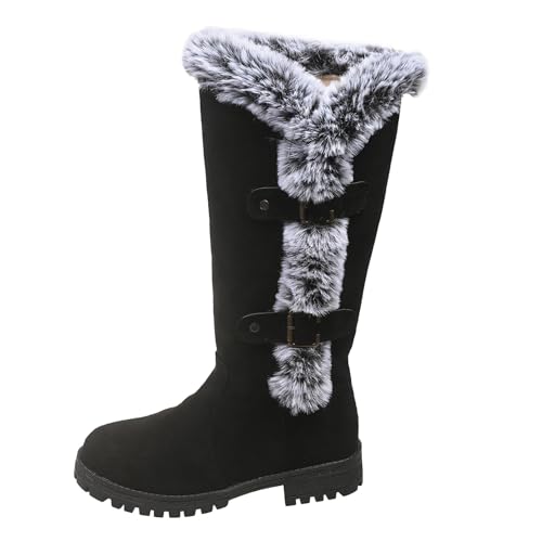winterschuhe damen wasserdicht gefüttert Overknees Stiefel Damen Wasserdicht Mit Zipper Stiefeletten Wärme Kunstfell Gefüttert Stiefel Bequem Reißverschluss Damenstiefel Leicht stiefeletten Schwarz von Generisch
