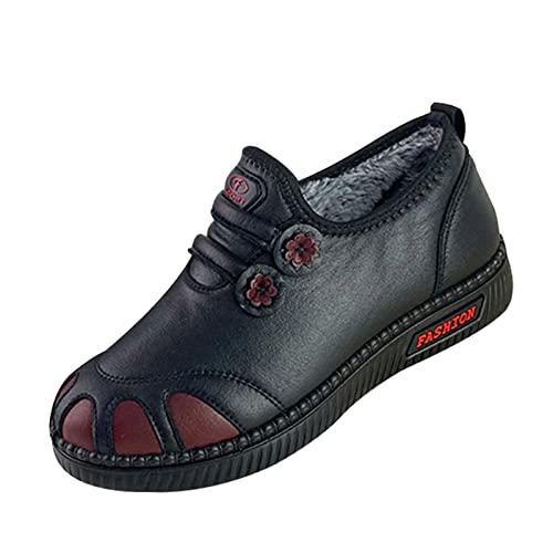 winterstiefeletten damen gefüttert Damen Winterstiefel Wasserdicht Mit Zipper Stiefeletten Wärme Kunstfell Gefüttert Stiefel Bequem Weitschaft Damenstiefel Langschaft schlupfstiefel Schwarz von Generisch