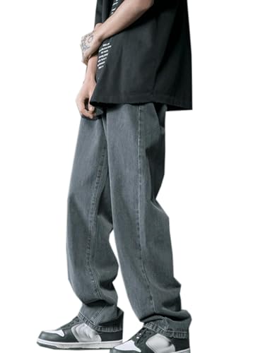 Baggy Jeans Herren Y2K Hip Hop Jeanshose Streetwear Skateboard Teenager Jungen Loose Fit Pants Vintage Denim von Generisch
