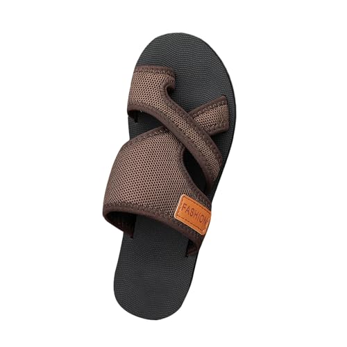 zehensandalen damen zehentrenner Slip-On Sommerschuhe flach Peep Toe Strandschuhe Mesh gestricktes Freizeitsandalen Leichte Mesh Plattform Sandals Bequeme Sommersandalen Große Größen Sandalette von Generisch