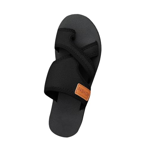 zehensandalen damen zehentrenner Slip-On Sommerschuhe flach Peep Toe Strandschuhe Mesh gestricktes Freizeitsandalen Leichte Mesh Plattform Sandals Bequeme Sommersandalen Große Größen Sandalette von Generisch