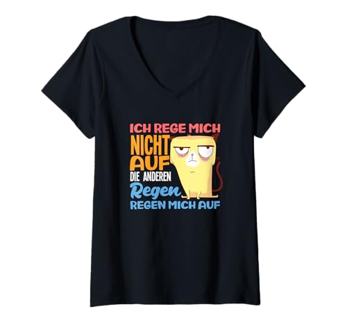 Damen Ich Rege Mich Nicht Auf Die Anderen Regen Mich Auf Spruch T-Shirt mit V-Ausschnitt Damen Ich Rege Mich Nicht Auf Die Anderen Regen Mich Auf Spruch T-Shirt mit V-Ausschnitt von Genervt Sarkastisch Lustig Geschenke Geschenkideen