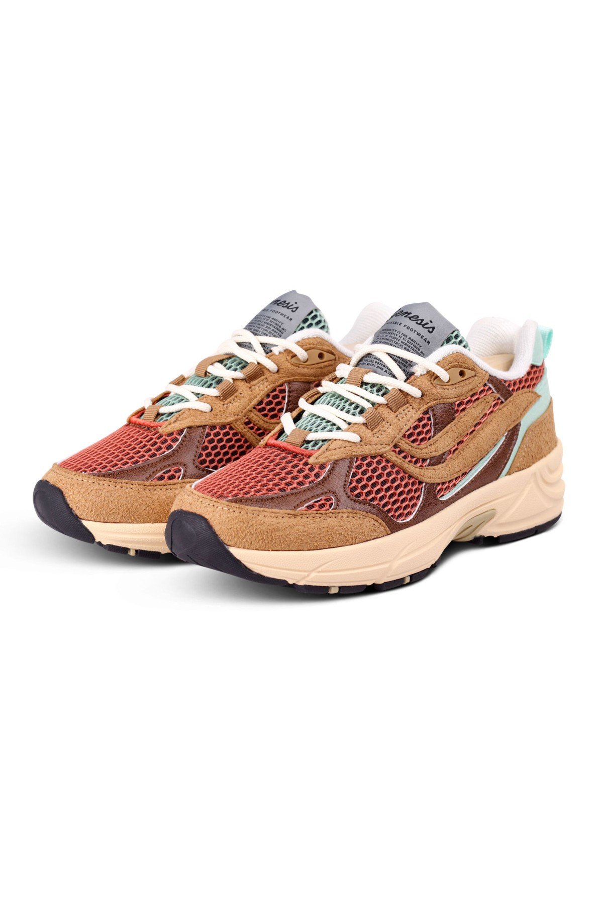 Sneaker G-Eco`99 Multi Mesh L.Brown/Brown/Mint von Genesis