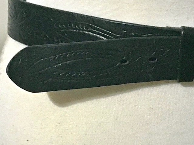 Unisex Schwarzer Gürtel, Rindsleder Gürtel Mit Aufdruck, Damengürtel, Herrengürtel, Echtes Leder, Fit Medium, 34 Zoll von GenesisVintageShop