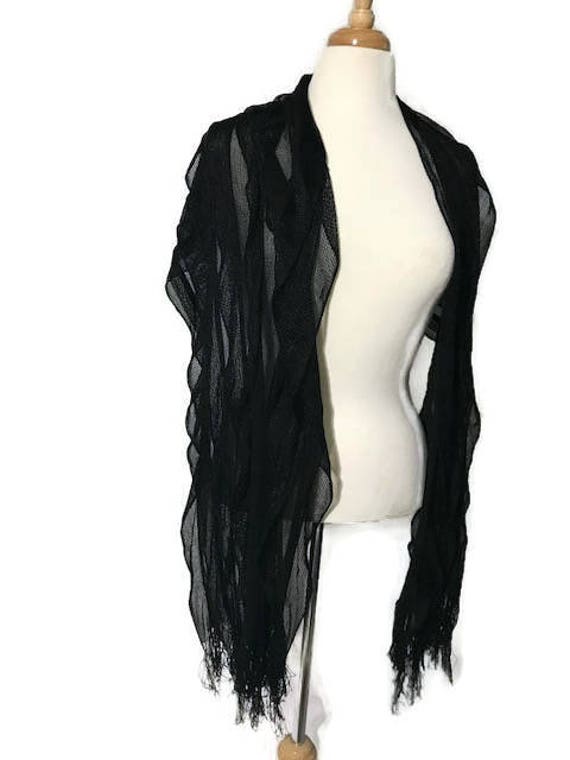 Vintage Schwarzer Schal Oder Schön Und Elegant Auf Zwei Verschiedene Arten Zu Tragen von GenesisVintageShop