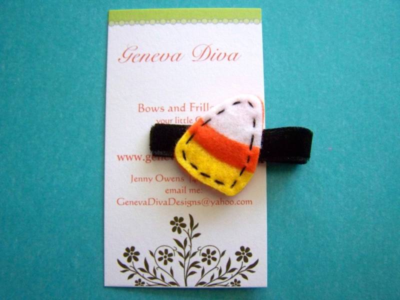 F5 - Filz Candy Corn Haarspange von GenevaDiva