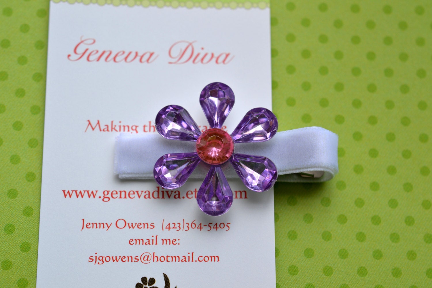 K1 - Lila Und Rosa Strass Blumenclip von GenevaDiva